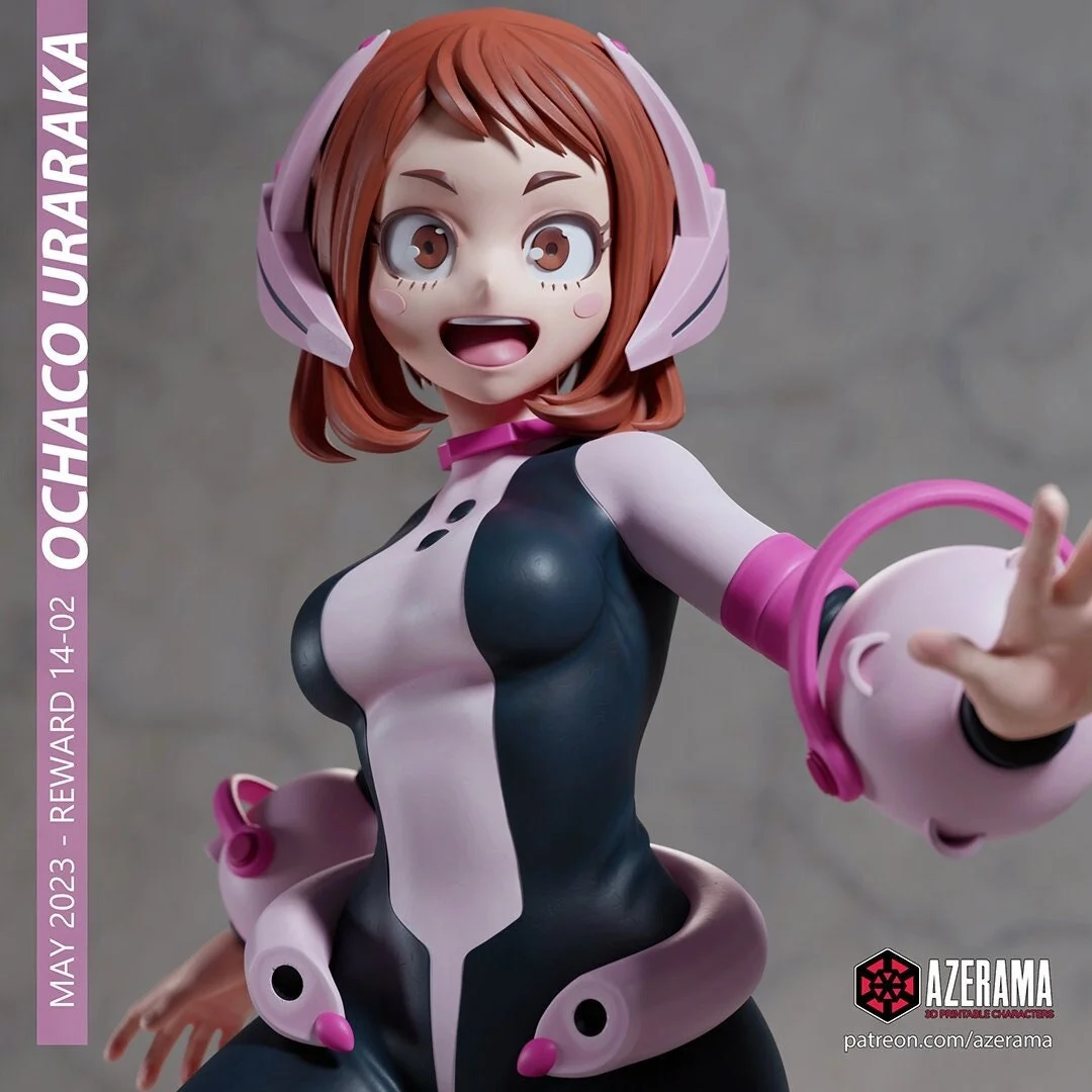 Ochaco | Fan Art | 3D Printed Resin Model Garage Kit | *Un-Painted* | Azerama