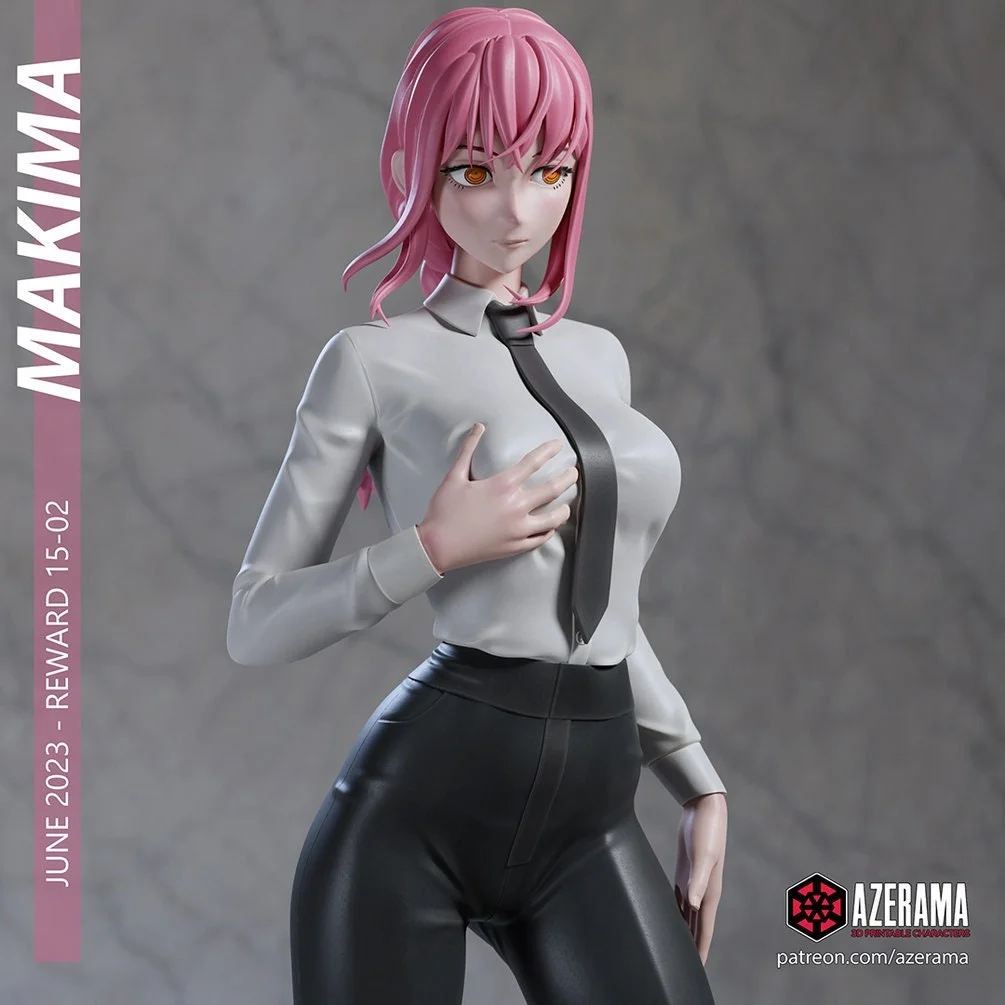 Makima | Fan Art | 3D Printed Resin Model Garage Kit | *Un-Painted* | Azerama