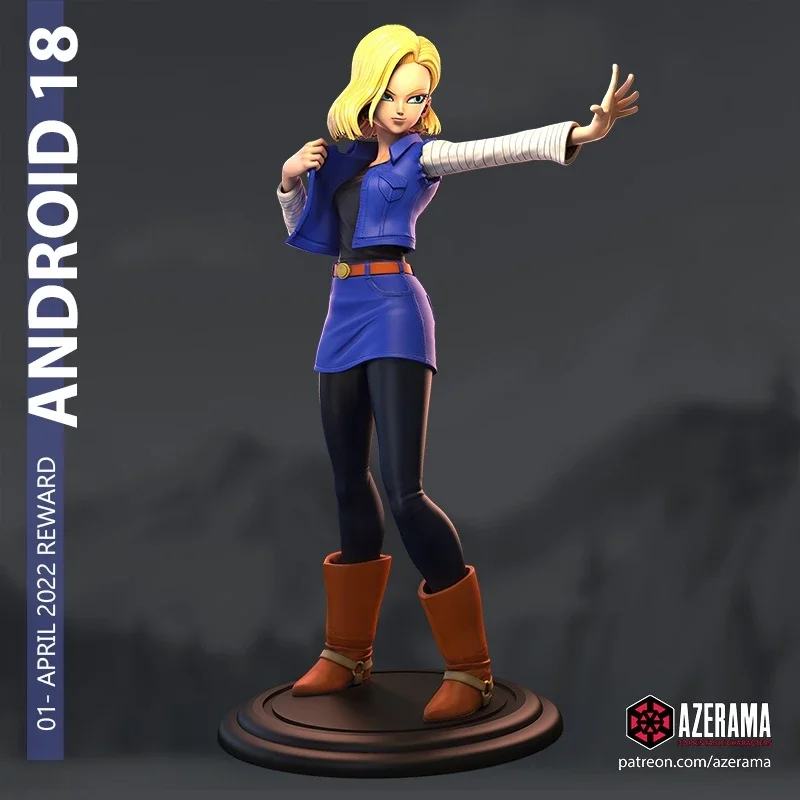 Android 18 | Fan Art | 3D Printed Resin Model Garage Kit | *Un-Painted* | Azerama
