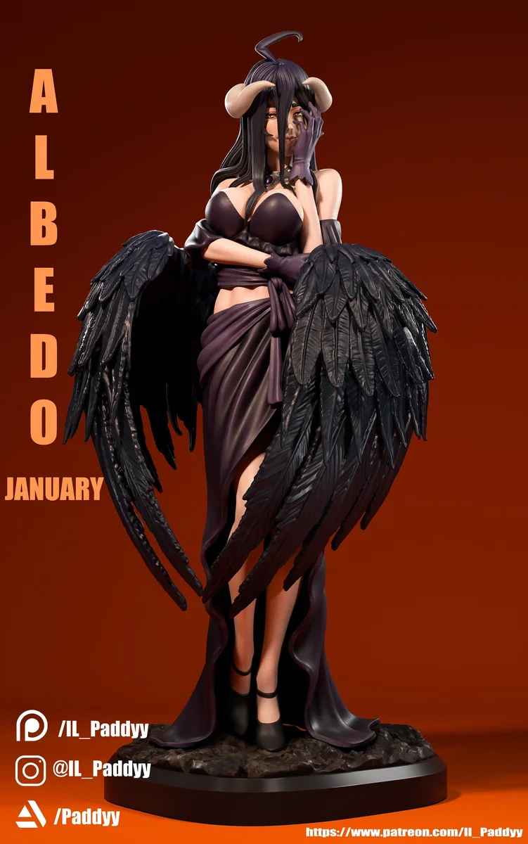 Albedo | Fan Art | 3D Printed Resin Model Garage Kit | *Un-Painted* | Il Paddyy