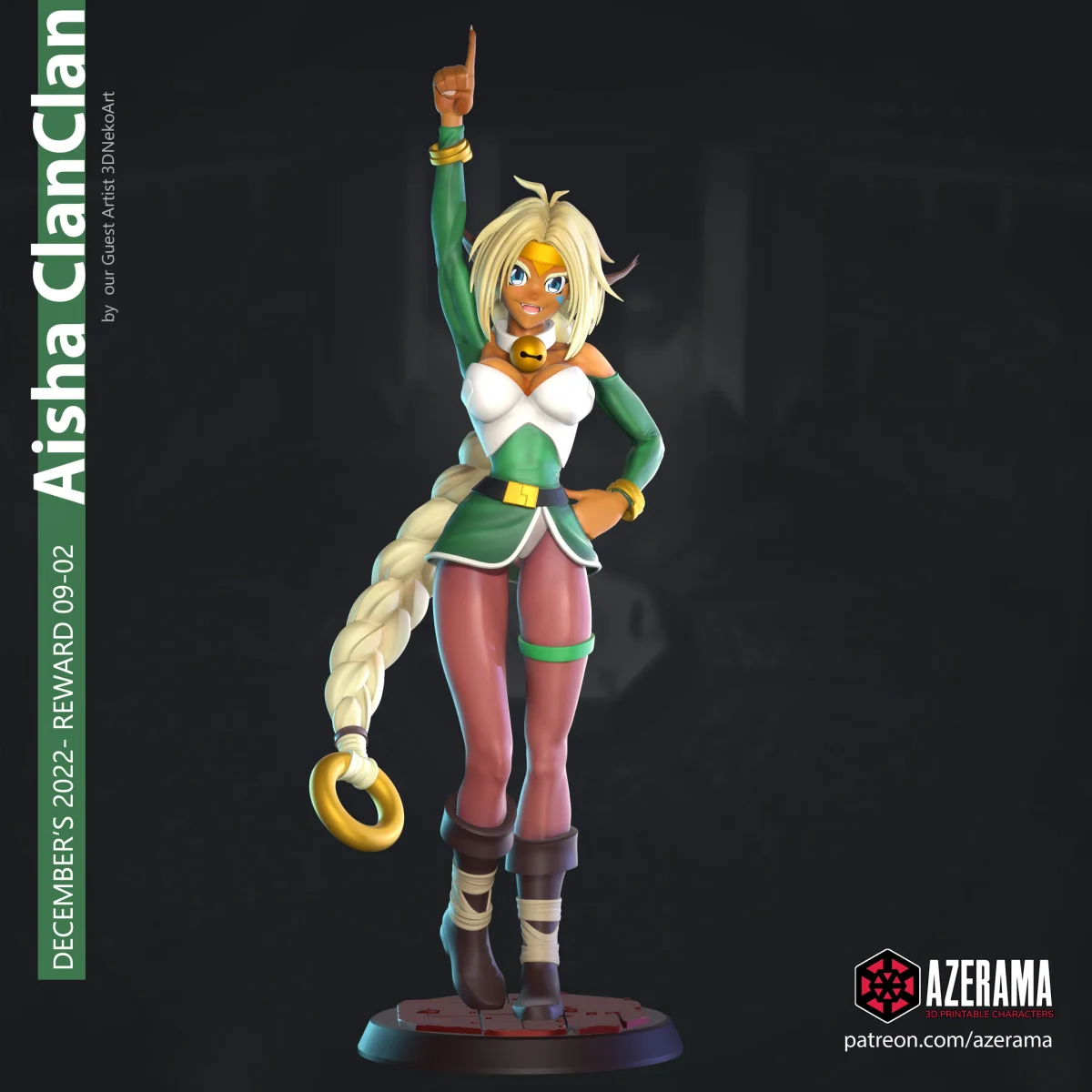 Aisha | Fan Art | 3D Printed Resin Model Garage Kit | *Un-Painted* | Azerama