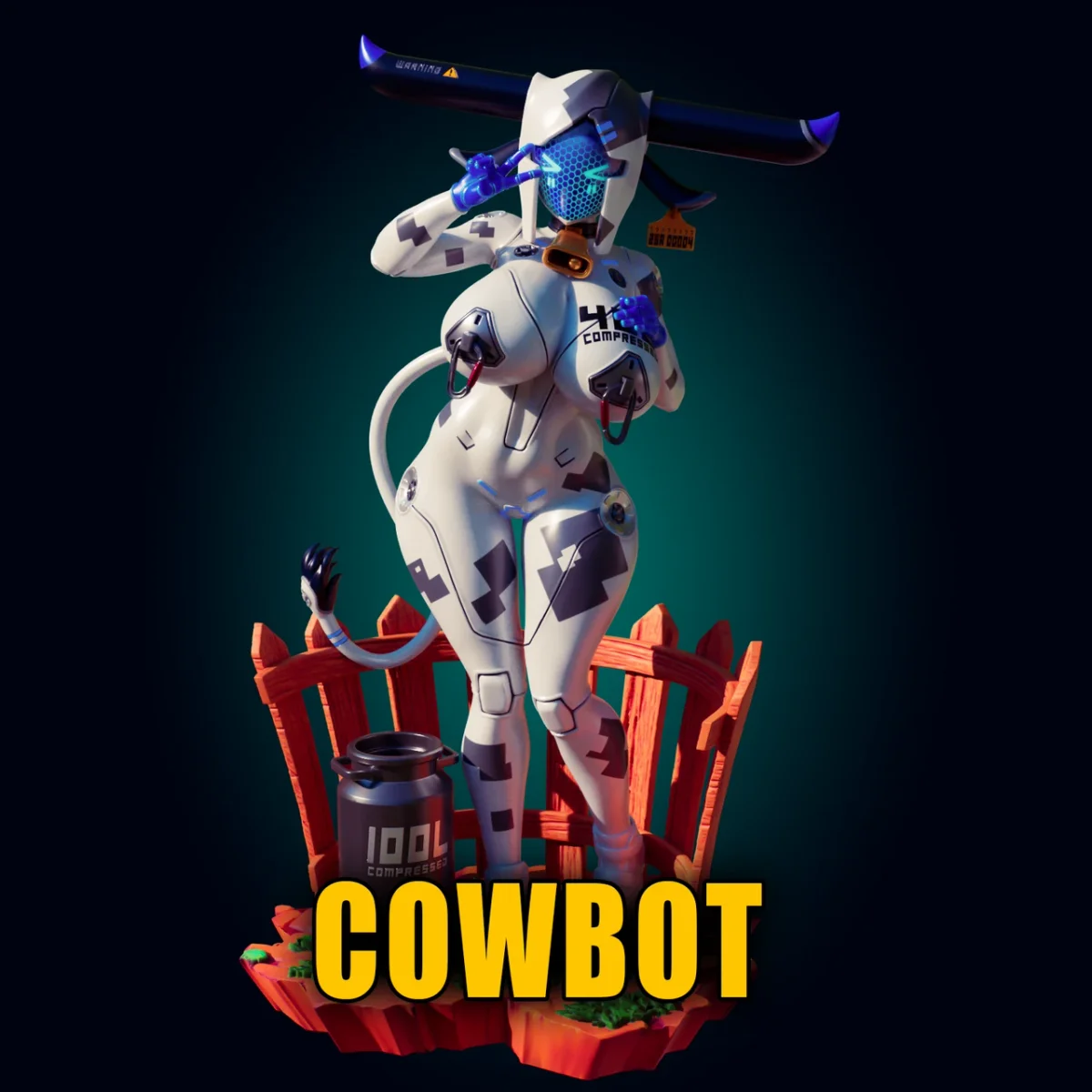 Cowbot | Fan Art | 3D Printed Resin Model Garage Kit | *Un-Painted* | Officer Rhu