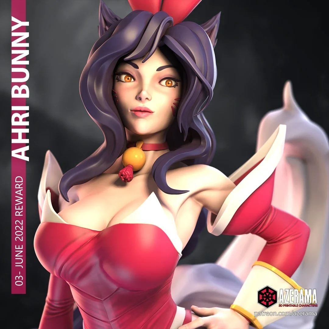Ahri Bunny | Fan Art | 3D Printed Resin Model Garage Kit | *Un-Painted* | Azerama