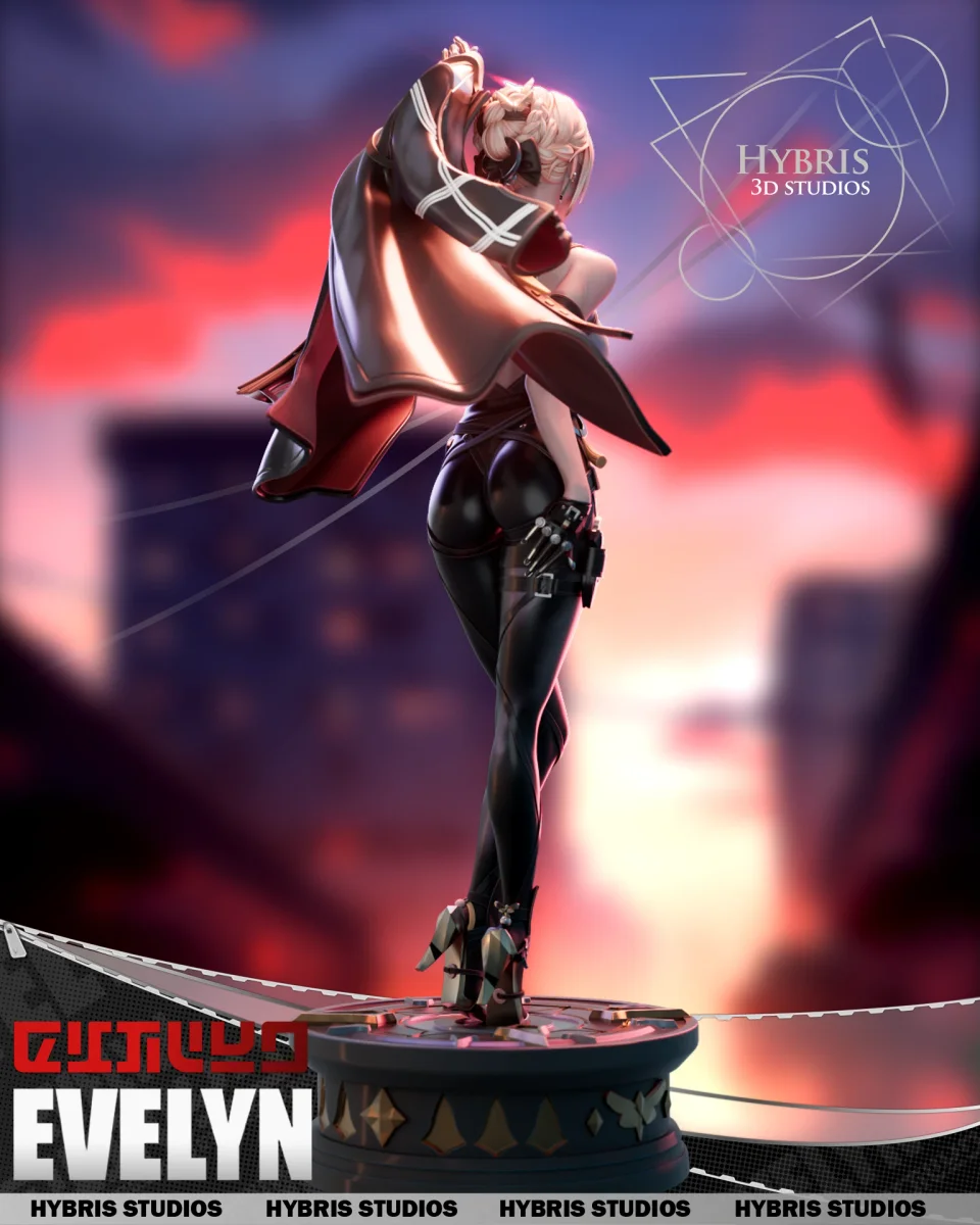Evelyn | Fan Art | 3D Printed Resin Model Garage Kit | *Un-Painted* | Hybris Studio 3