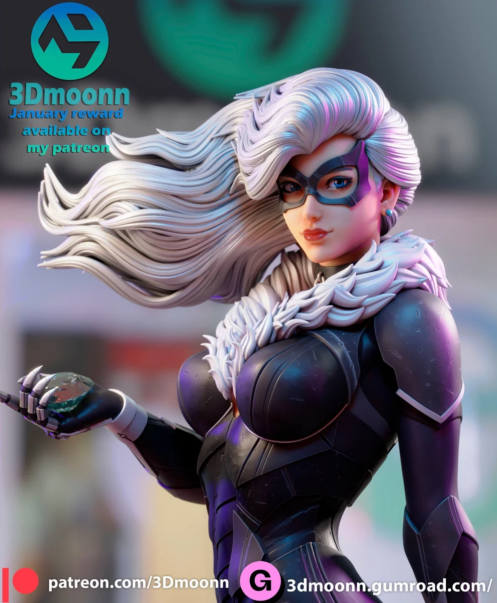 Black Kitty | Fan Art | 3D Printed Resin Model Garage Kit | *Un-Painted* | 3DMoon