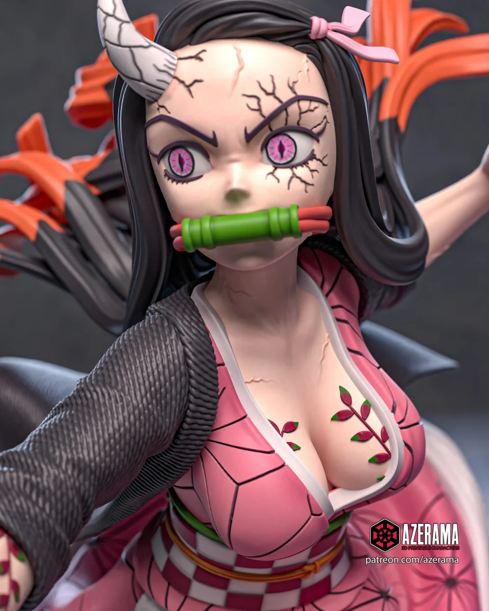 Nezuko | Fan Art | 3D Printed Resin Model Garage Kit | *Un-Painted* | Azerama