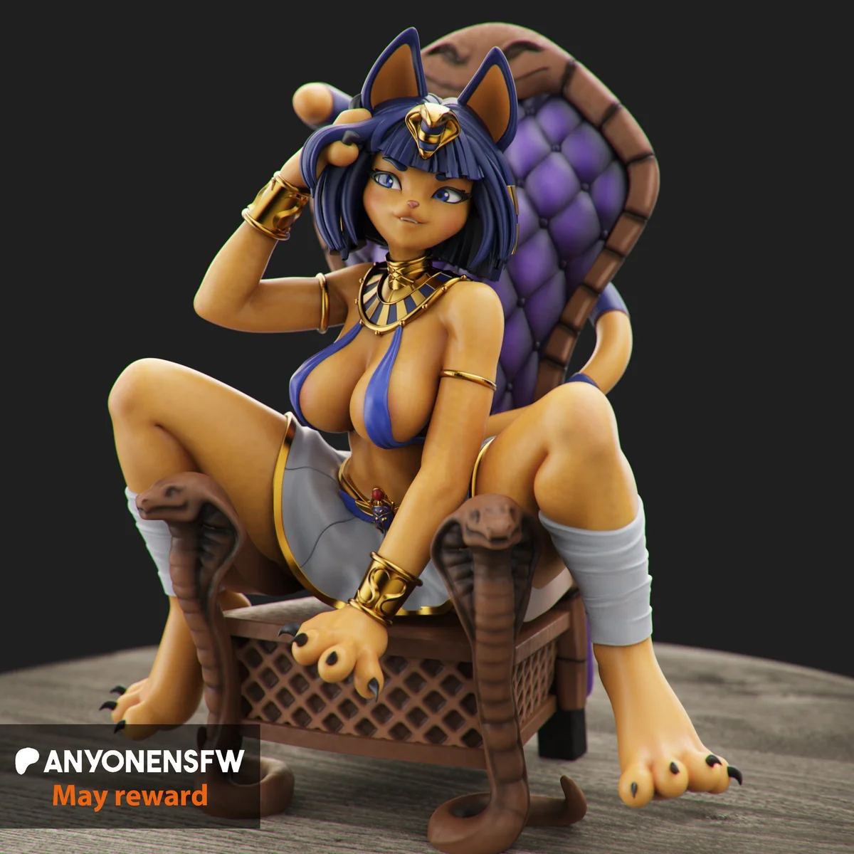 Egyptian Queen | Fan Art | 3D Printed Resin Model Garage Kit | *Un-Painted* | AnyoneNSFW
