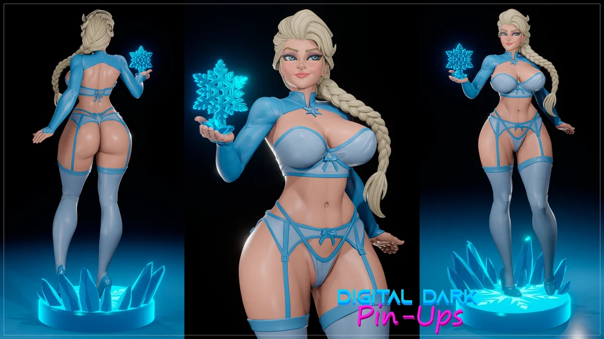 Ice Queen | Fan Art | 3D Printed Resin Model Garage Kit | *Un-Painted* | Digital Dark