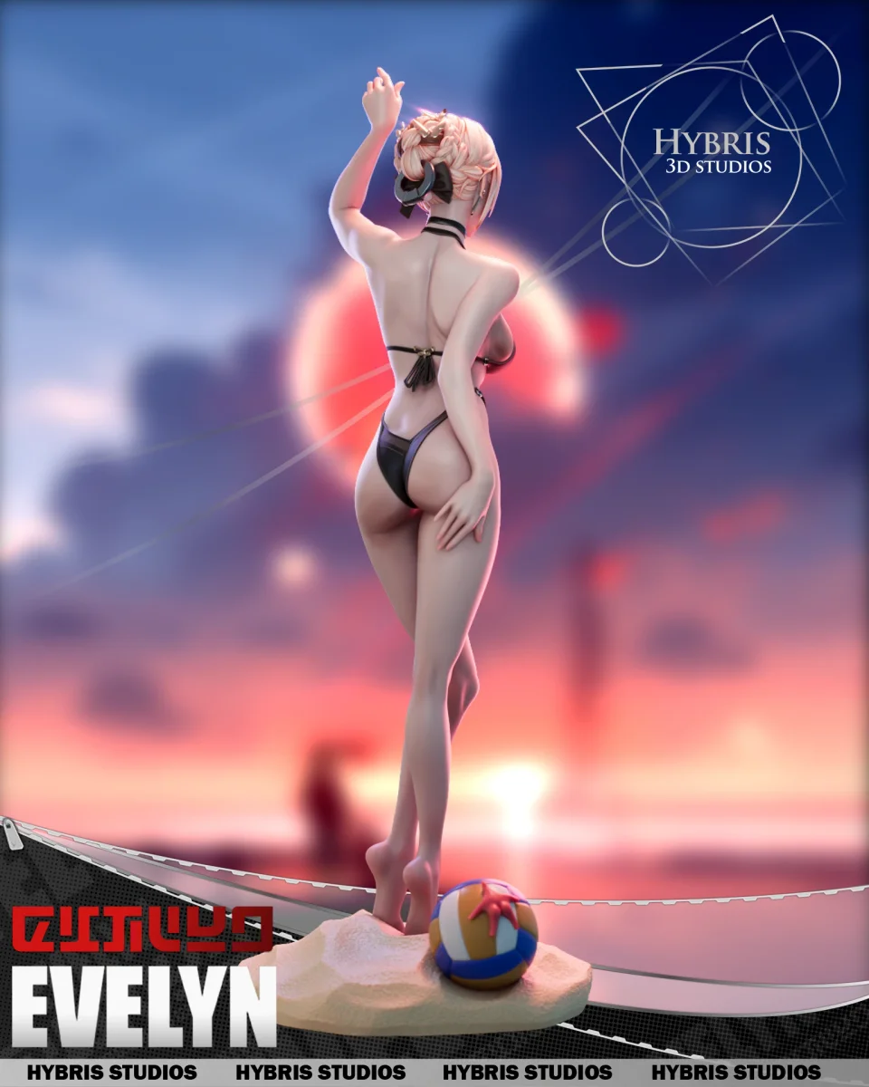 Evelyn | Fan Art | 3D Printed Resin Model Garage Kit | *Un-Painted* | Hybris Studio 5