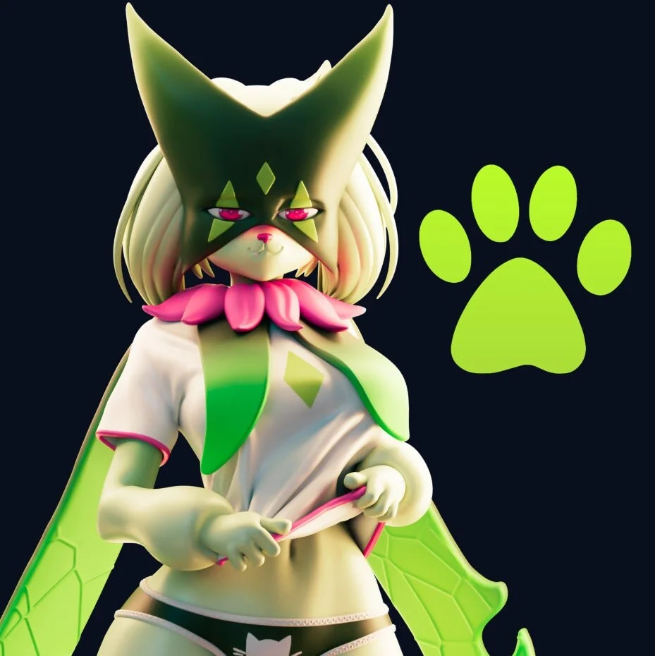 Meow | Fan Art | 3D Printed Resin Model Garage Kit | *Un-Painted* | Officer Rhu