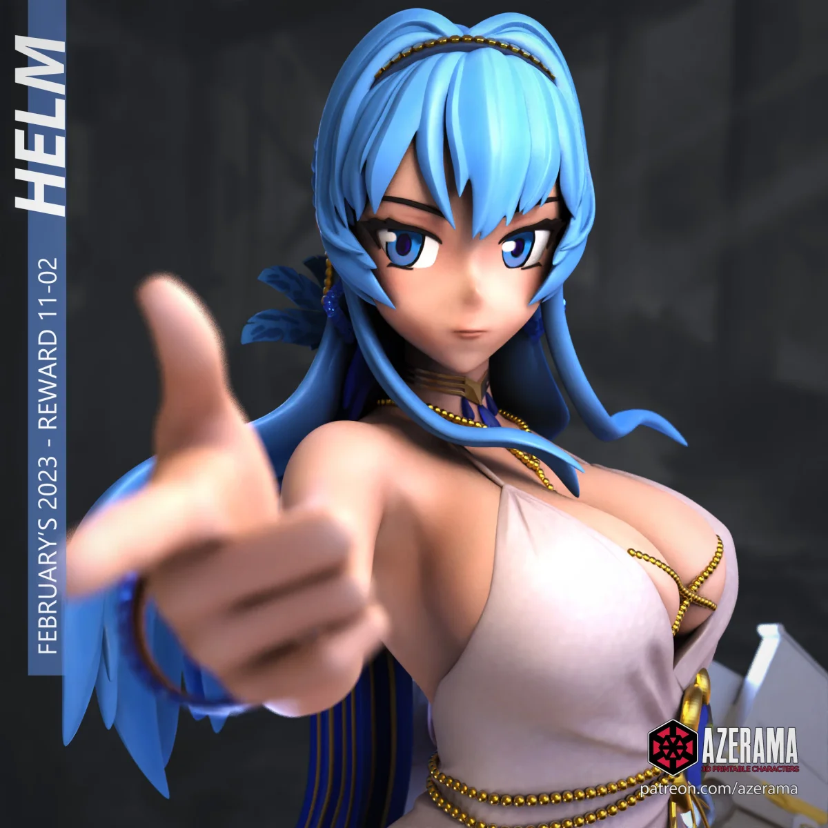 Helm | Fan Art | 3D Printed Resin Model Garage Kit | *Un-Painted* | Azerama