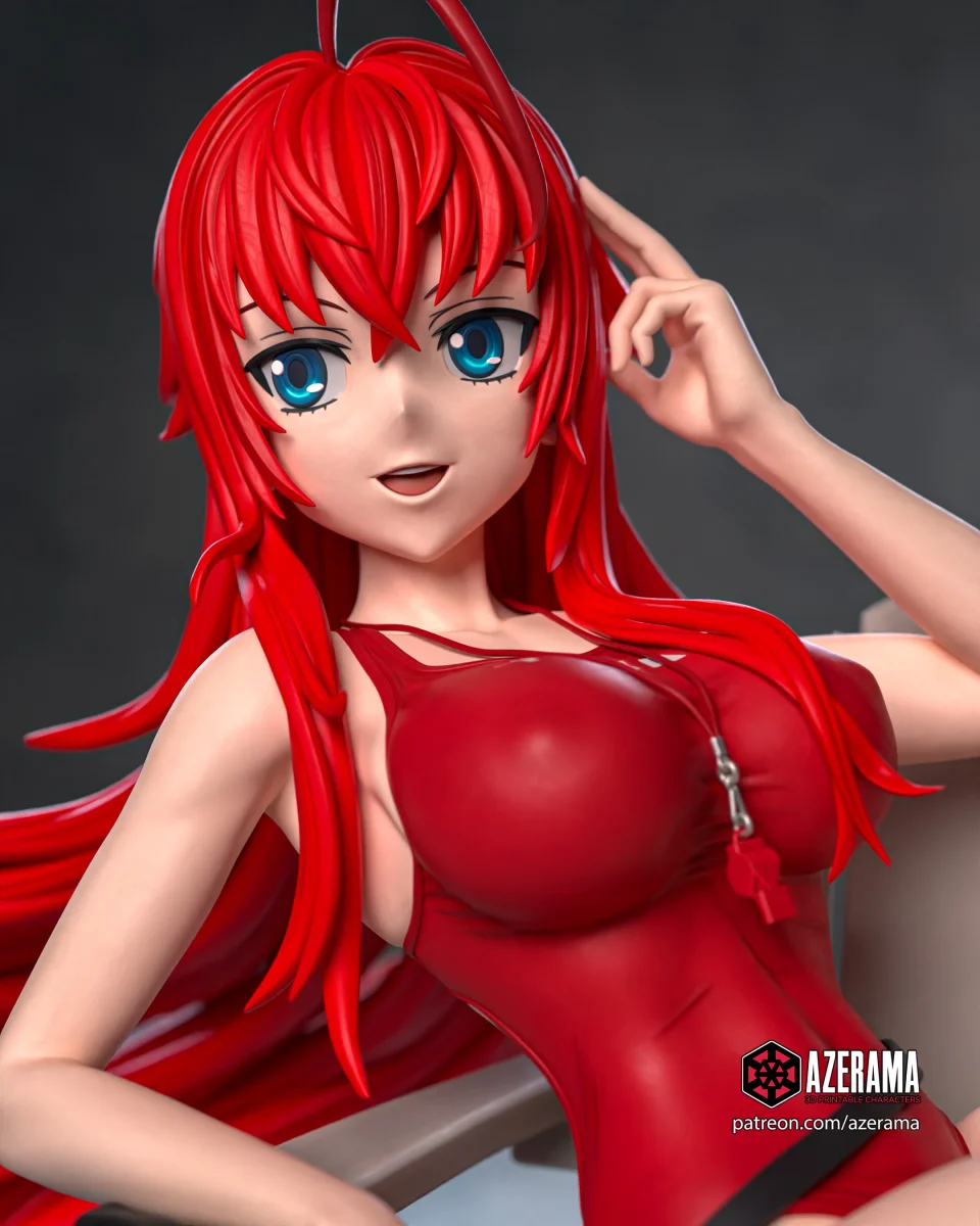 Rias Lifeguard | Fan Art | 3D Printed Resin Model Garage Kit | *Un-Painted* | Azerama