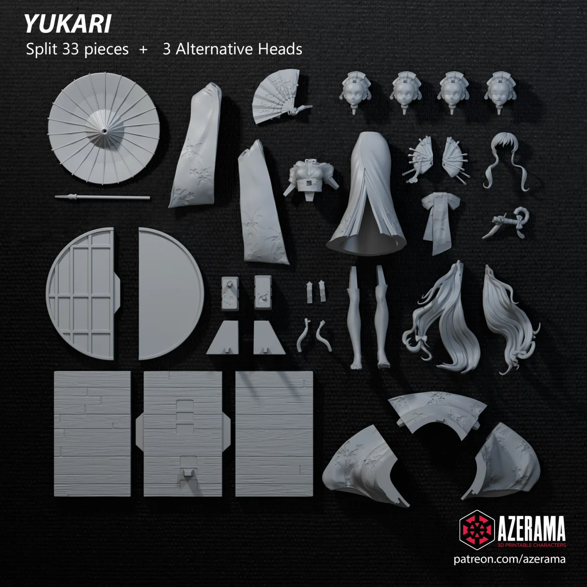 Yukari | Fan Art | 3D Printed Resin Model Garage Kit | *Un-Painted* | Azerama 4