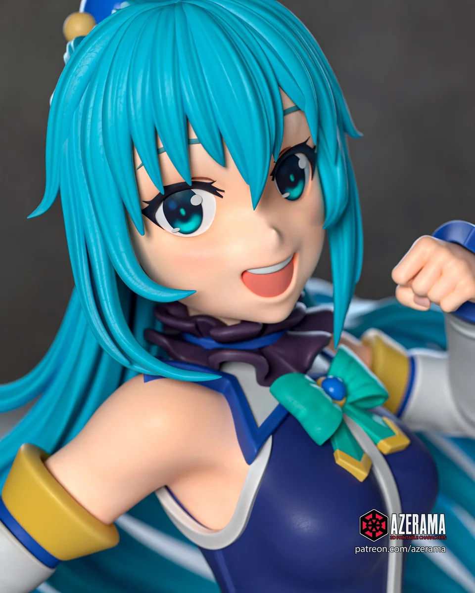 Aqua - KonoSuba | Fan Art | 3D Printed Resin Model Garage Kit | *Un-Painted* | Azerama