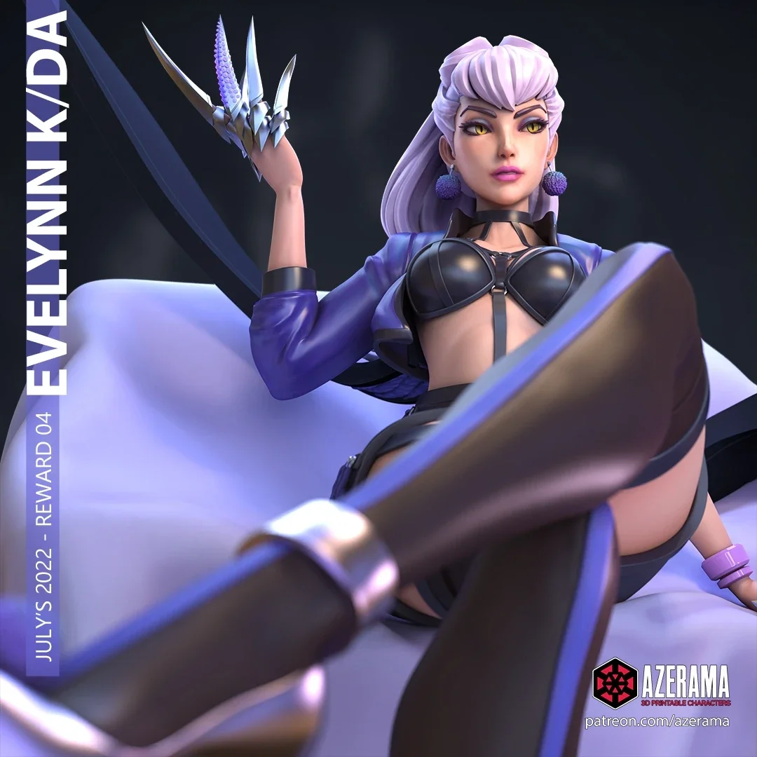 Evelynn | Fan Art | 3D Printed Resin Model Garage Kit | *Un-Painted* | Azerama