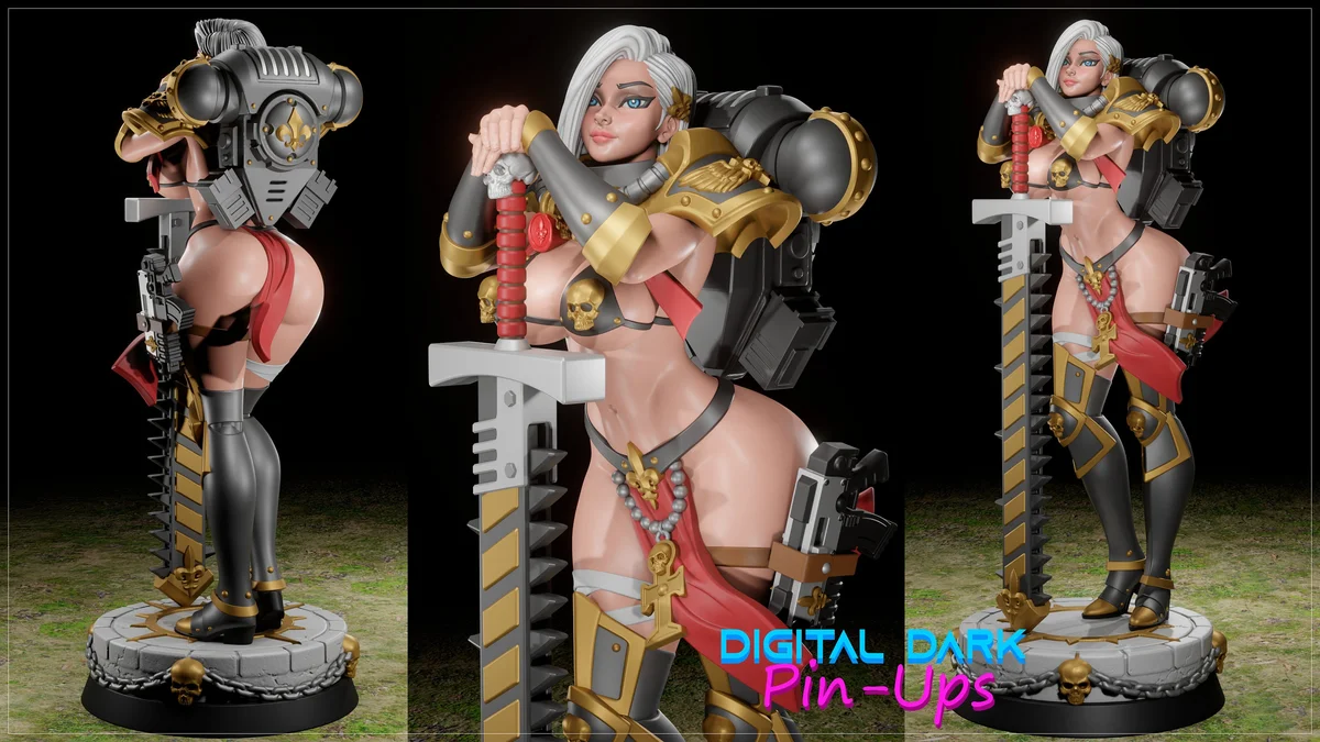 Sister of Battle | Fan Art | 3D Printed Resin Model Garage Kit | *Un-Painted* | Digital Dark