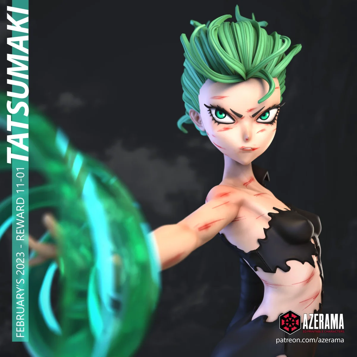 Tatsumaki | Fan Art | 3D Printed Resin Model Garage Kit | *Un-Painted* | Azerama