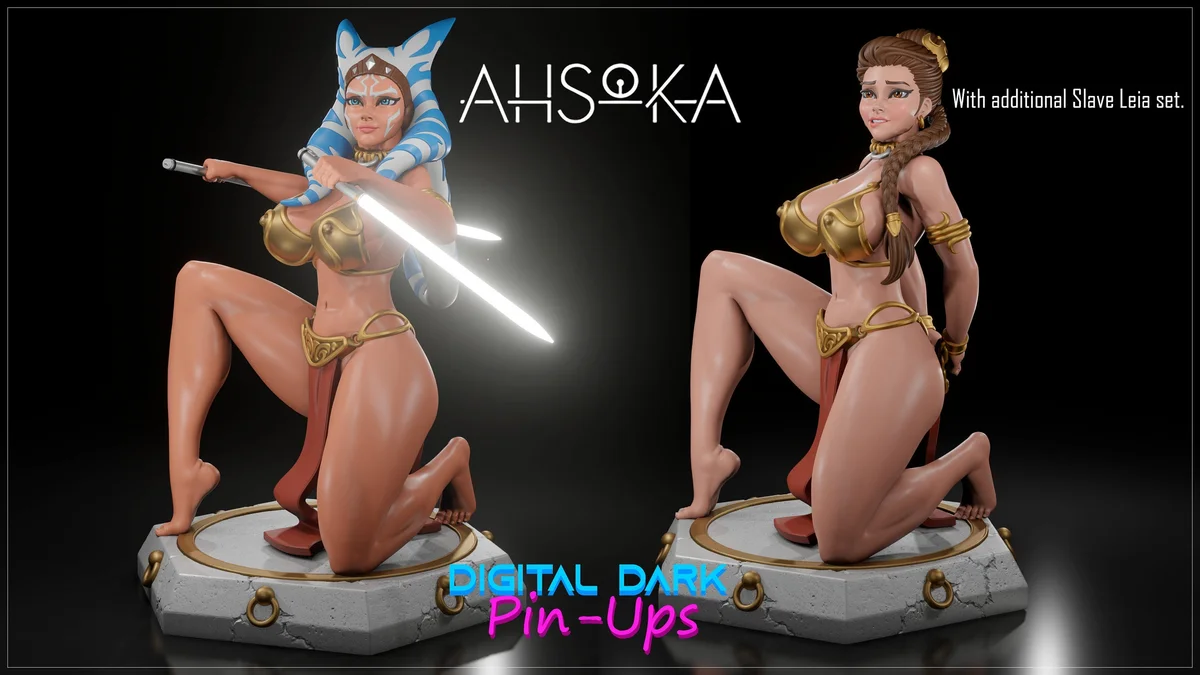 Ahsoka / Leia | Fan Art | 3D Printed Resin Model Garage Kit | *Un-Painted* | Digital Dark