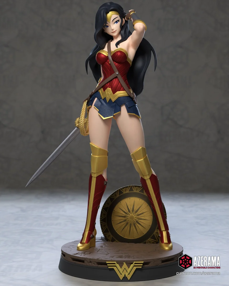 Wonderful Woman | Fan Art | 3D Printed Resin Model Garage Kit | *Un-Painted* | Azerama