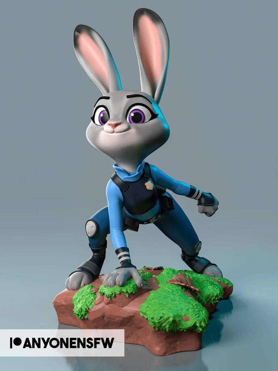 Officer Bunny | Fan Art | 3D Printed Resin Model Garage Kit | *Un-Painted* | AnyoneNSFW