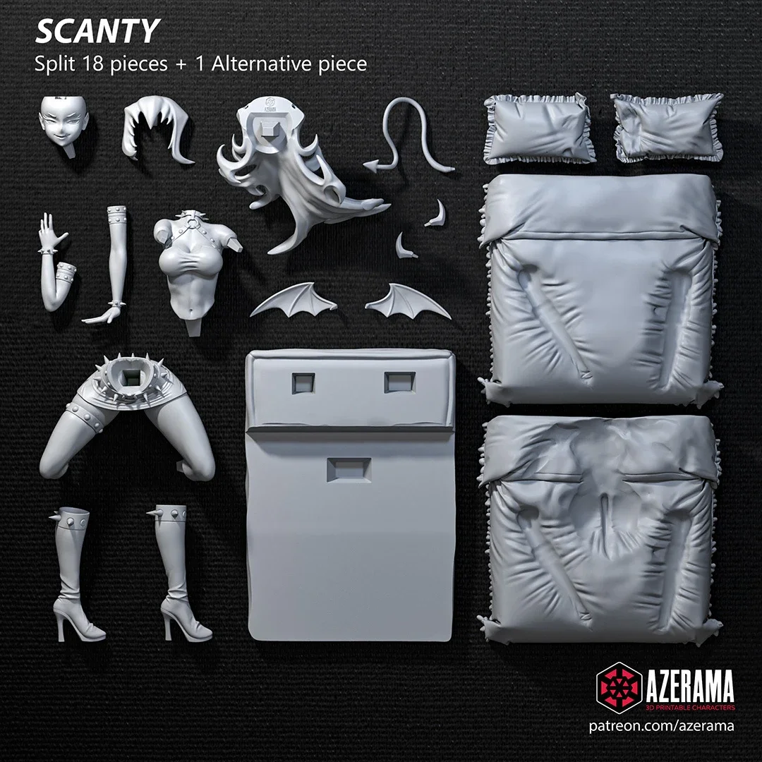 Scanty | Fan Art | 3D Printed Resin Model Garage Kit | *Un-Painted* | Azerama 3