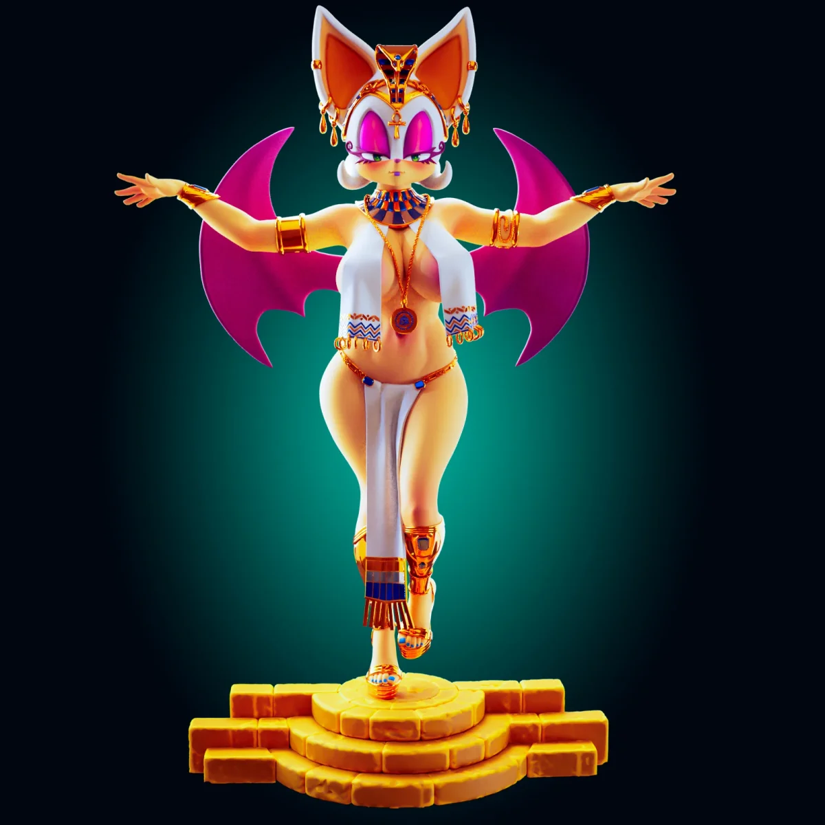 Rouge the Bat | Fan Art | 3D Printed Resin Model Garage Kit | *Un-Painted* | Officer Rhu