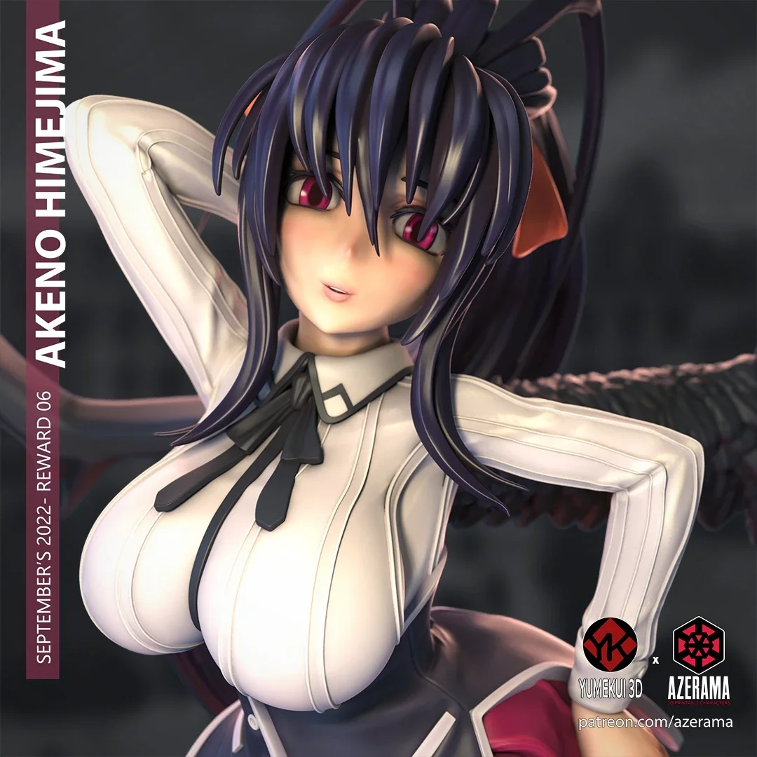 Akeno Himejima | Fan Art | 3D Printed Resin Model Garage Kit | *Un-Painted* | Azerama